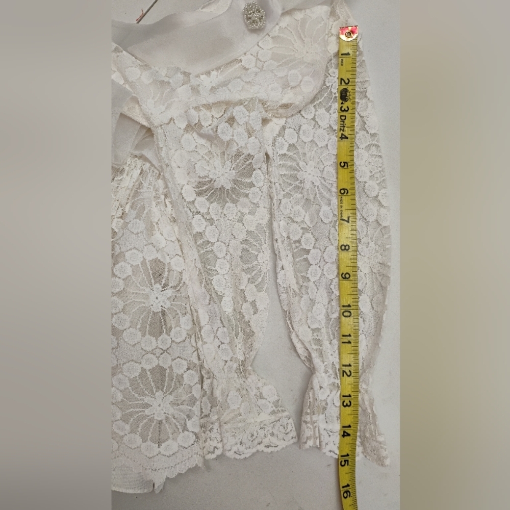 Laced Vintage Toddler Dress Sz 20" Chest Fit n Flare White Lined - Picture 6 of 16